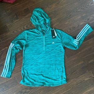 Addias long sleeve hooded 1/4 zip